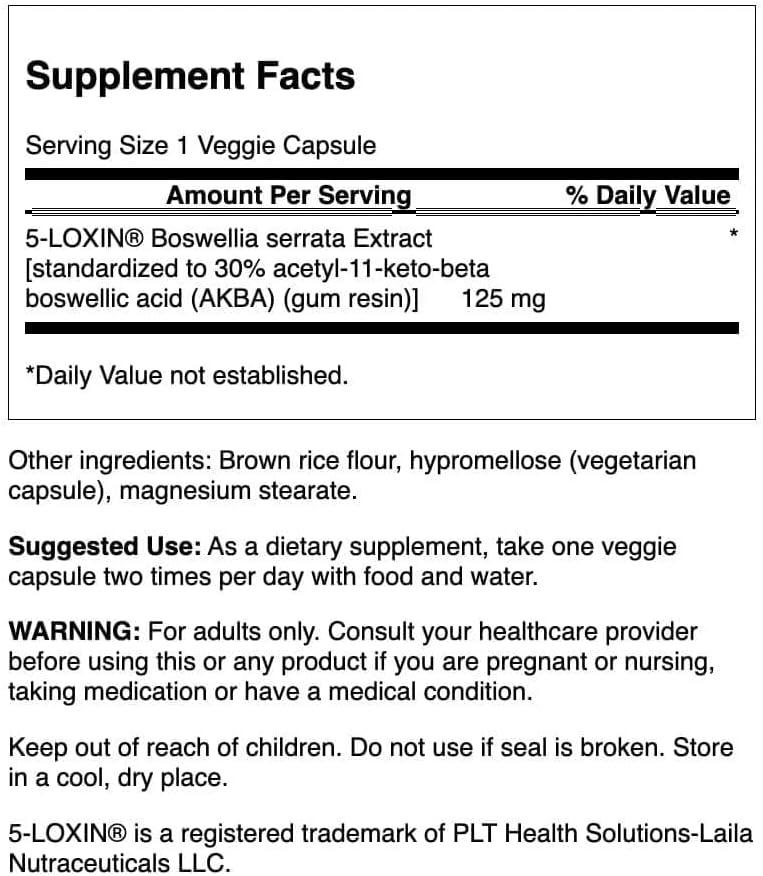 imageSwanson Boswellia Serrata Extract 125 Milligrams 60 Veg Capsules60 Count Pack of 2
