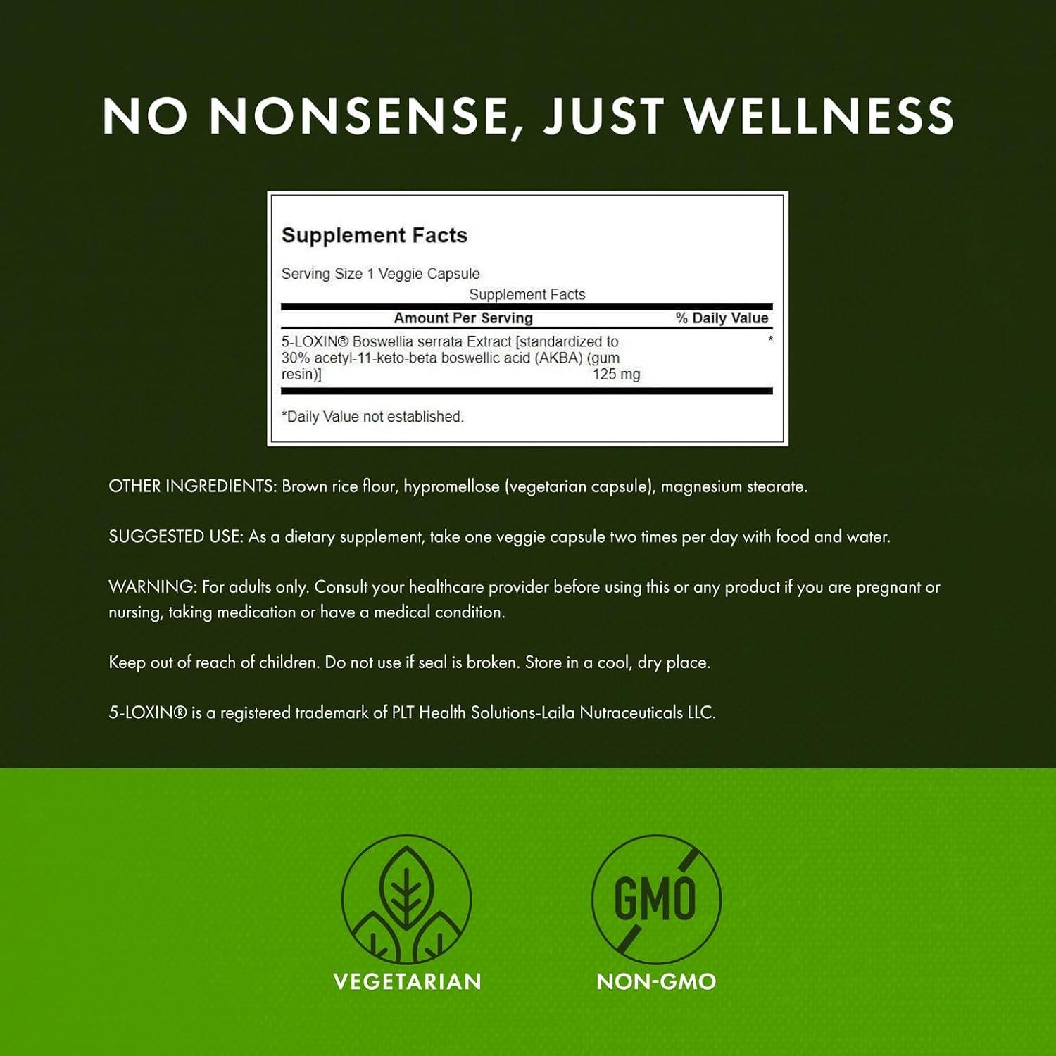 imageSwanson Boswellia Serrata Extract 125 Milligrams 60 Veg Capsules60 Count Pack of 2