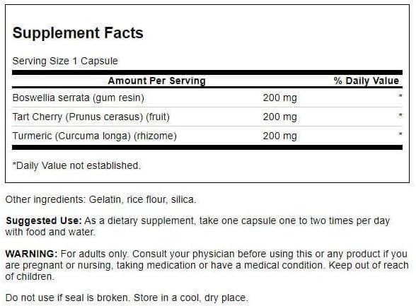 imageSwanson Full Spectrum Turmeric Boswellia amp Tart Cherry Joint Function amp Support 60 Capsules