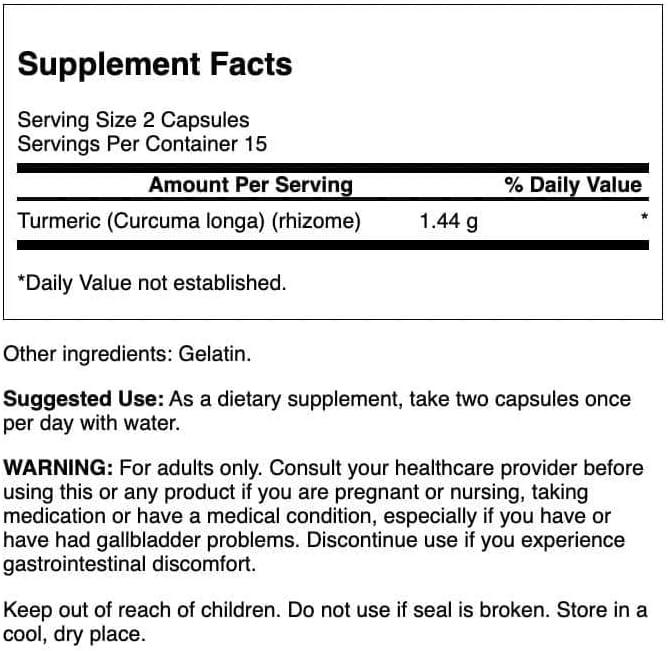 imageSwanson Turmeric 720 Milligrams 30 Capsules30 Count Pack of 1
