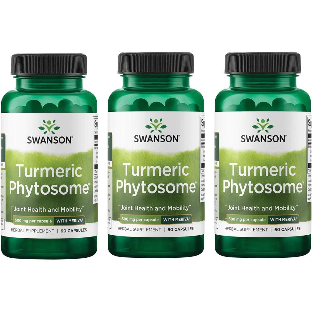 imageSwanson Turmeric Phytosome with Meriva 500 Milligrams 60 Capsules60 Count Pack of 3
