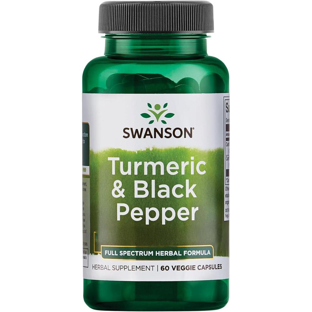 imageSwanson Turmeric amp Black Pepper Organic Joint Health Heart Health Digestion amp Liver Support Supplement Natural Formula for Enhanced Bioavailability amp Absorption 60 Veggie Capsules60 Count Pack of 1