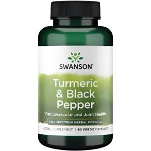 Swanson Premium- Turmeric ‘&’ Black Pepper – Antioxidant, Digestion ‘&’ Joint Support – 90 Veg Caps(90 Count (Pack of 1))