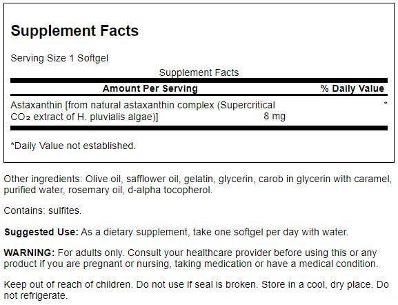 imageSwanson High Potency Astaxanthin 8 Milligrams 30 Sgels30 Count Pack of 1