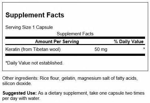 imageSwanson Keratin from Tibetan Wool Natural Supplement Promoting Healthy Joints Hair Skin amp Nails Helps Nourish Healthy Connective Tissues 60 Capsules 50mg Each60 Count Pack of 4