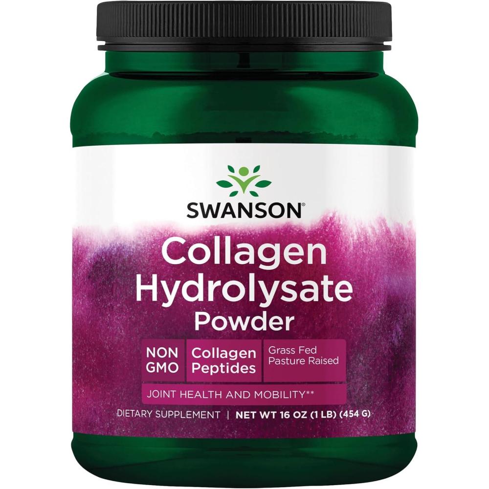imageSwanson High Plains Collagen Hydrolysate Powder  Collagen Peptides Powder Supporting Hair Skin Nails and Joint Health  Bioavailable Proteins Promoting Bone Tissue and Cartilage Support  1 lb1 Pound Pack of 1