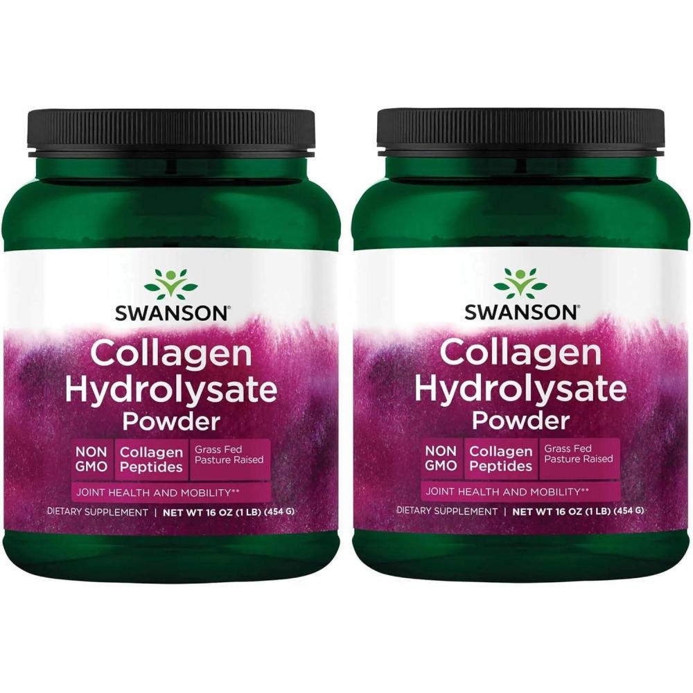 imageSwanson High Plains Collagen Hydrolysate Powder  Collagen Peptides Powder Supporting Hair Skin Nails and Joint Health  Bioavailable Proteins Promoting Bone Tissue and Cartilage Support  1 lb1 Pound Pack of 2