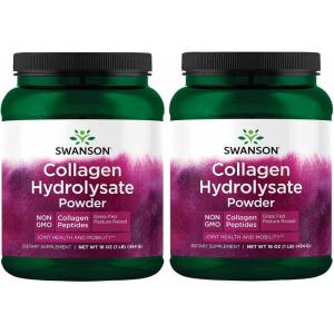 Swanson High Plains Collagen Hydrolysate Powder – Collagen Peptides Powder Supporting Hair, Skin, Nails, and Joint Health – Bioavailable Proteins Promoting Bone, Tissue, and Cartilage Support – (1 lb)(1 Pound (Pack of 2))