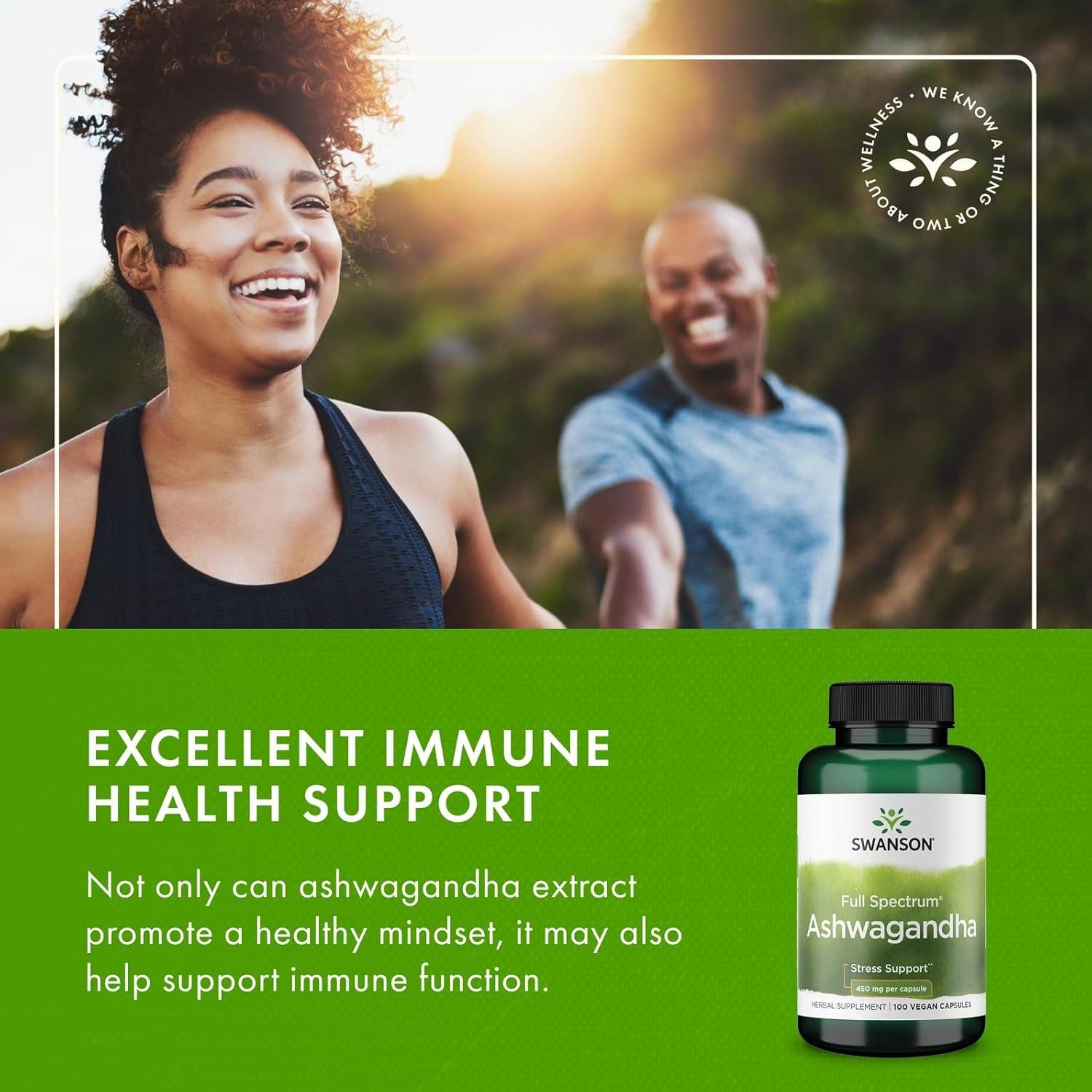 imageSwanson Ashwagandha Powder SupplementAshwagandha Root amp Aerial Parts Supplement Promoting Stress Relief amp Energy SupportAyurvedic Supplement for Natural Wellness 100 Capsules 450mg Each100 Count Pack of 2