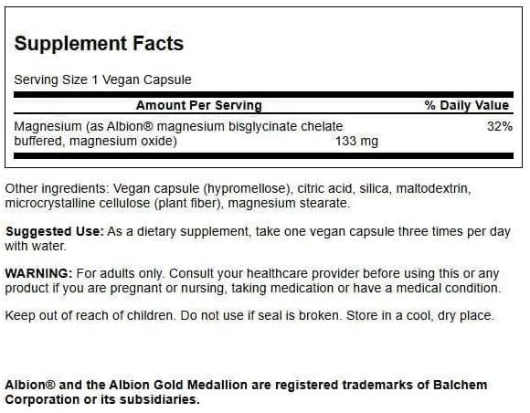 imageSwanson Chelated Magnesium 133 Milligrams 90 Capsules 2 Pack90 Count Pack of 3