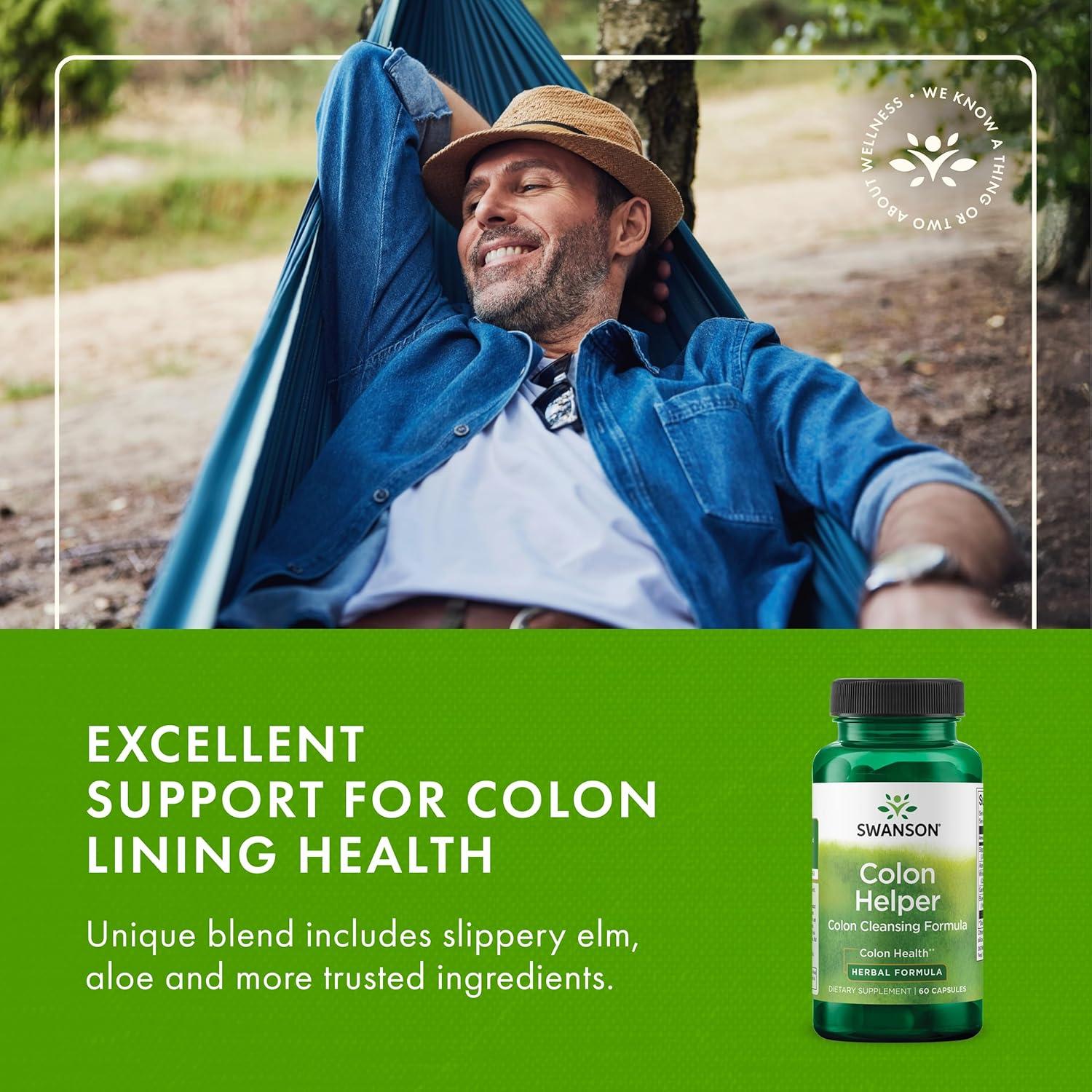 imageSwanson Colon Helper Promotes Digestive Health Using Vervain Goldenseal Root Slippery Elm Bark amp More Herbal Supplement Aiding Healthy Eliminations 60 Capsules1 Pack60 Count Pack of 1