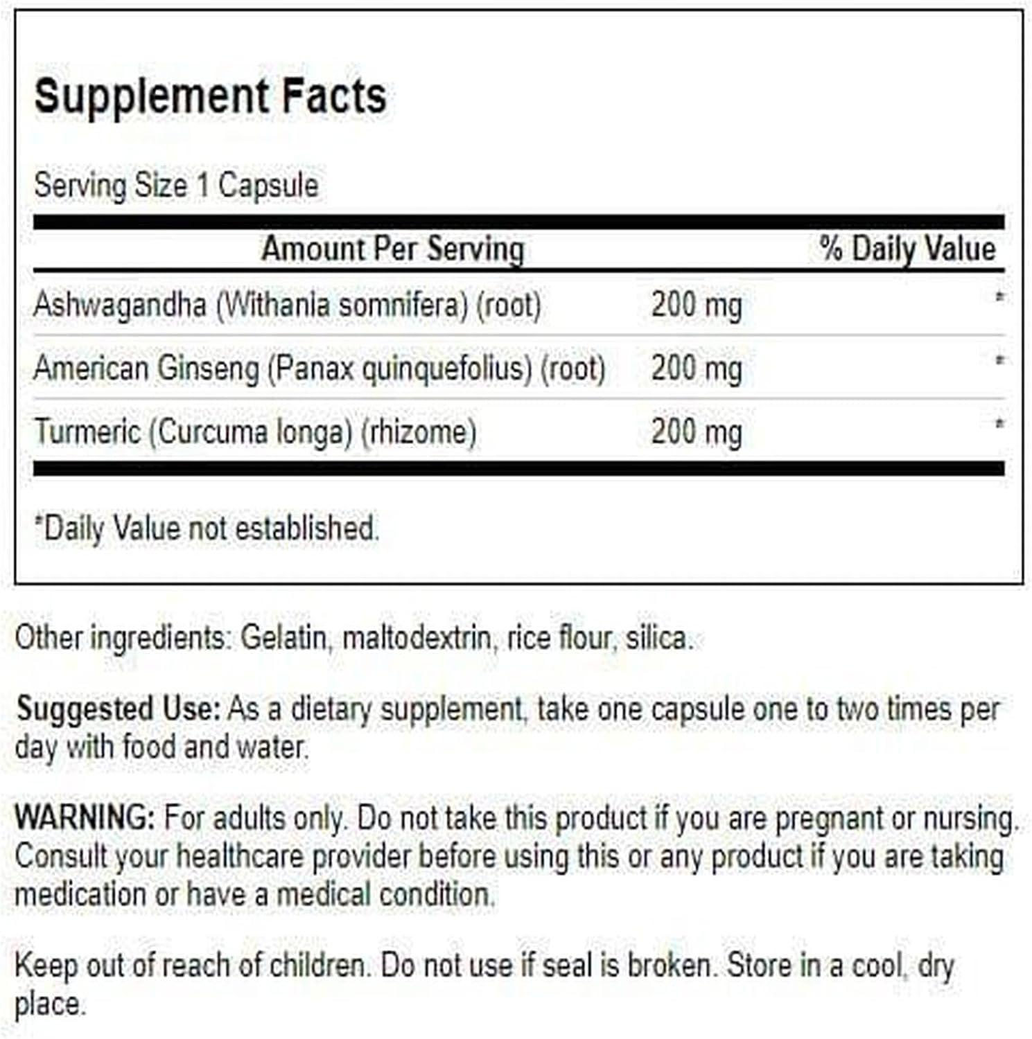 imageSwanson Full Spectrum Turmeric Ashwagandha amp Ginseng Complex 60 Capsules