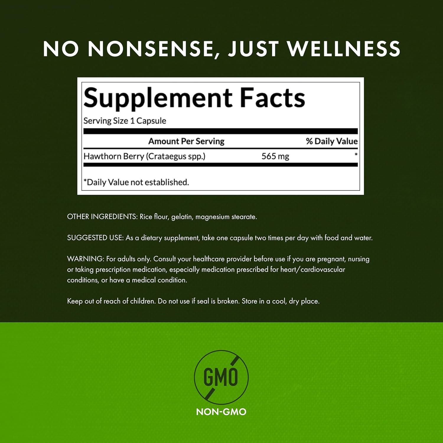 imageSwanson Hawthorn Berry Antioxidant Circulation Support 250 Capsules 565 mg Each250 Count Pack of 1