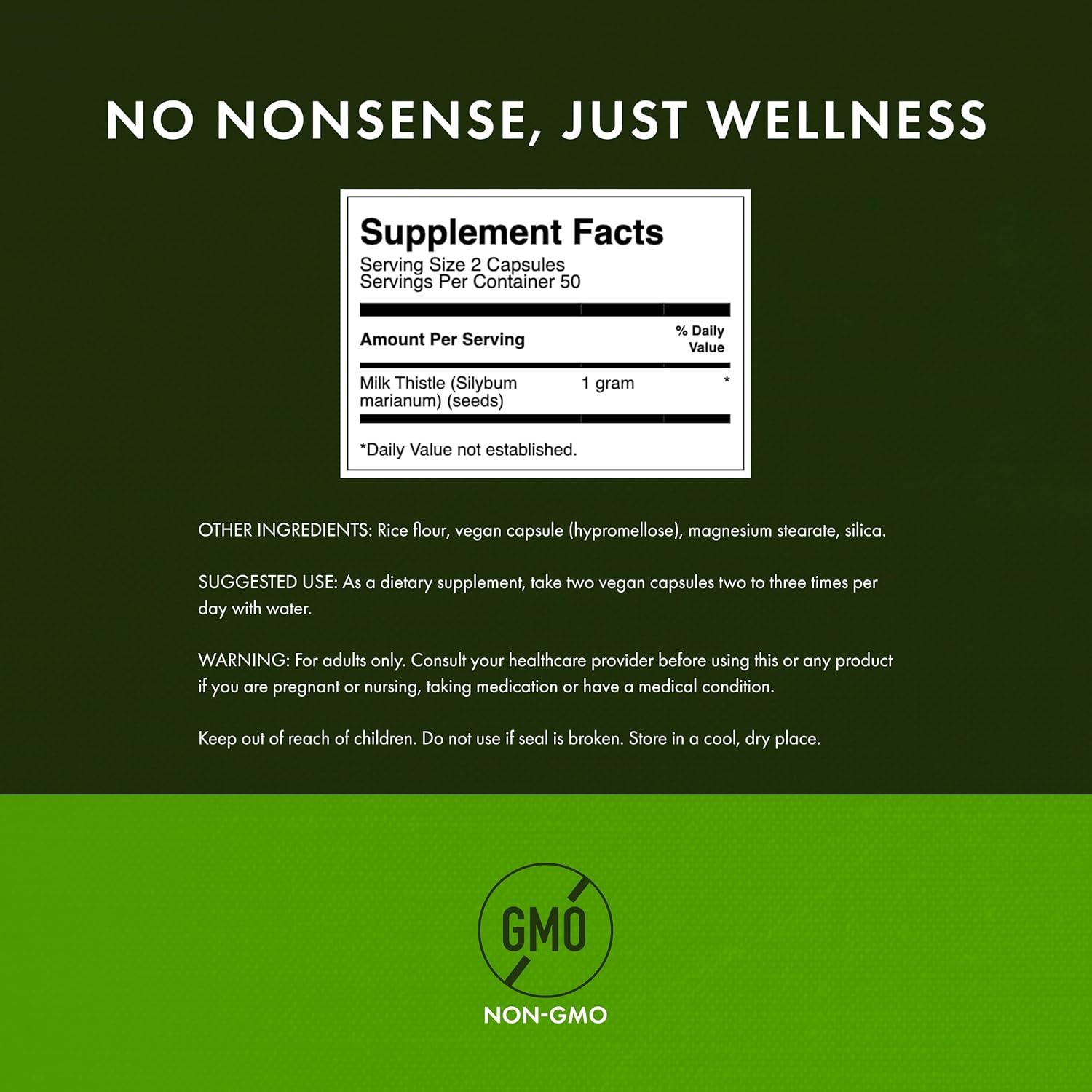 imageSwanson Milk Thistle Herbal Liver Support Supplement Natural Formula Helping to Maintain Overall Health amp Wellbeing 100 Capsules 500mg Each 2 Pack100 Count Pack of 3