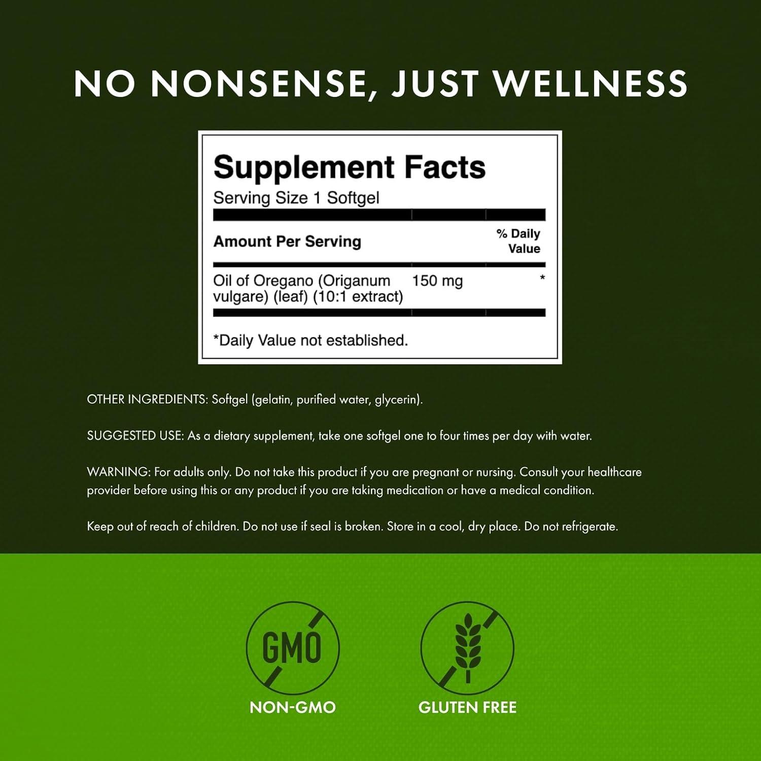 imageSwanson Oregano Oil 101 ExtractNatural Supplement Promoting Digestive HealthRespiratory amp Urinary Tract Health Support 120 Softgels 150mg Each120 Count Pack of 3