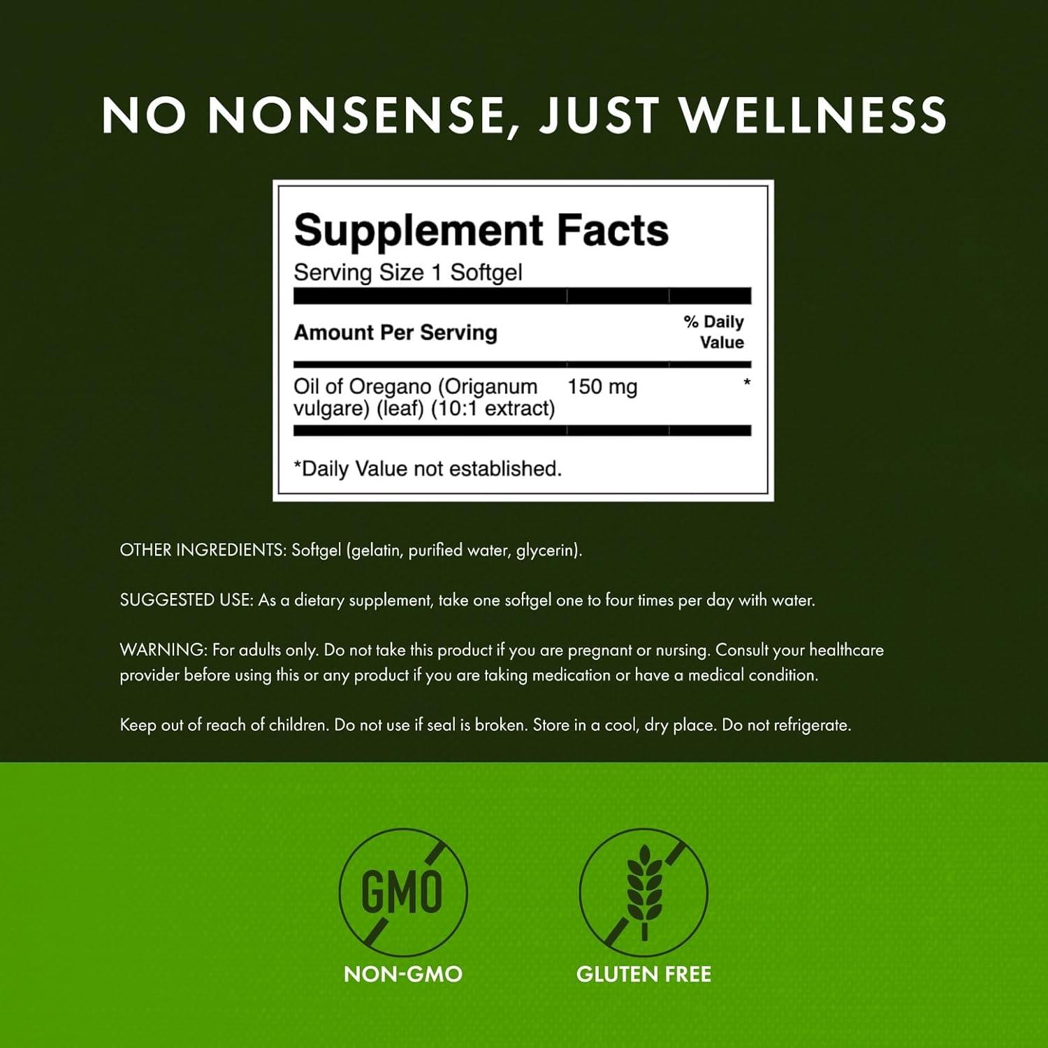 imageSwanson Oregano Oil 101 ExtractNatural Supplement Promoting Digestive HealthRespiratory amp Urinary Tract Health Support 120 Softgels 150mg Each120 Count Pack of 2