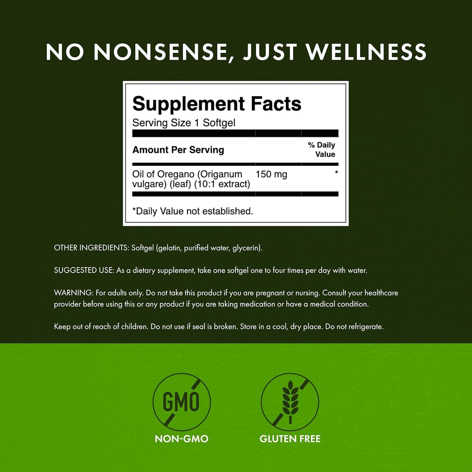 imageSwanson Oregano Oil 101 ExtractNatural Supplement Promoting Digestive HealthRespiratory amp Urinary Tract Health Support 120 Softgels 150mg Each120 Count Pack of 1