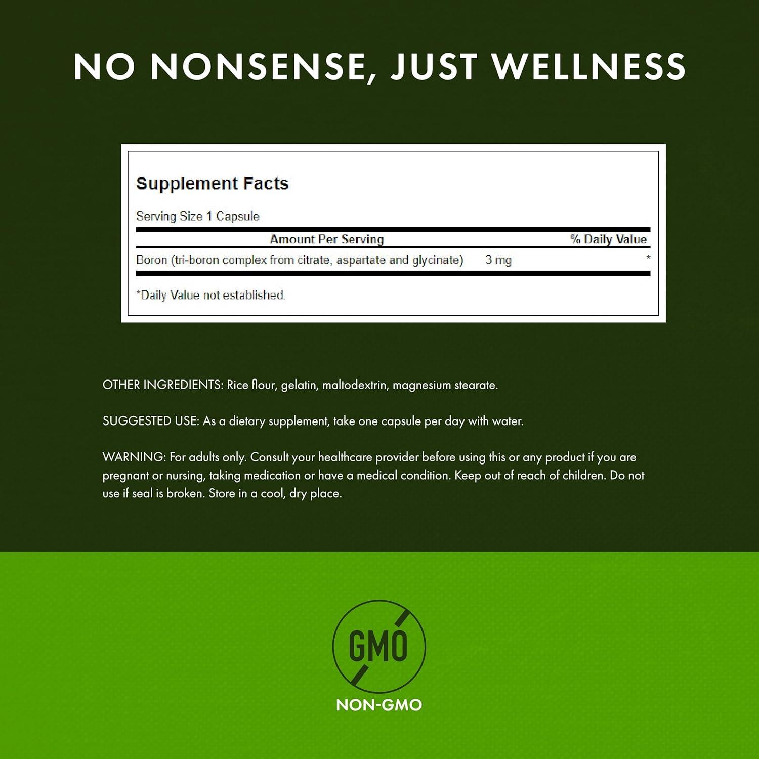 imageSwanson Triple Boron Complex Bone Health and Joint Support Mineral Supplement Citrate Aspartate Glycinate 250 Capsules