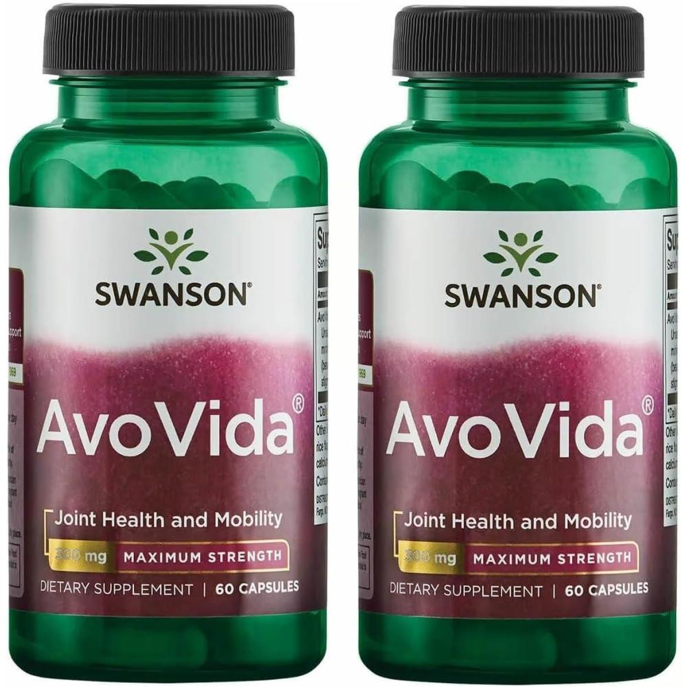imageSwanson AvoVida Natural Supplement Promoting Joint Health amp Mobility Avocado amp Soybean Unsaponifiables to Support Cartilage amp Tissue Health 60 Capsules 300mg Each 4 Pack60 Count Pack of 2