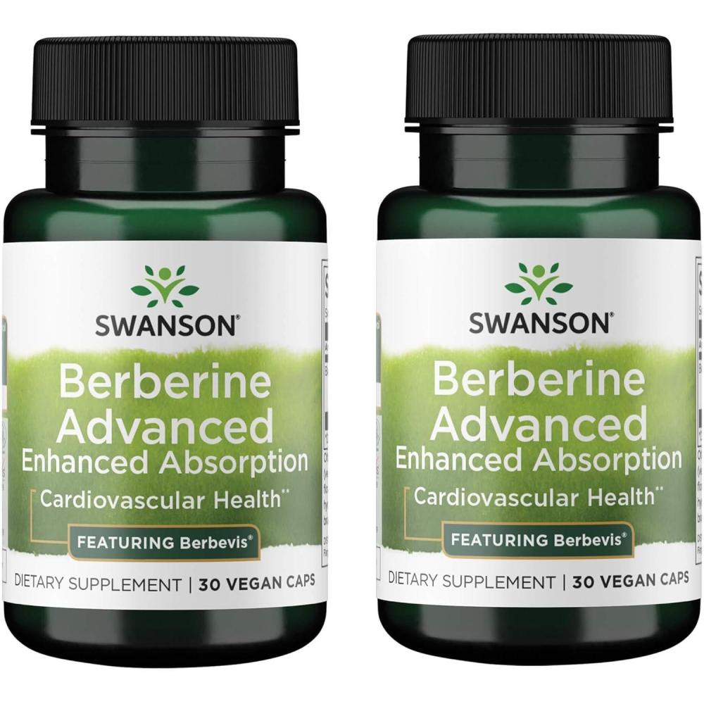 imageSwanson Berberine Advanced Enhanced Absorption Featuring Berbevis 550 mg 30 Veg Caps30 Count Pack of 2