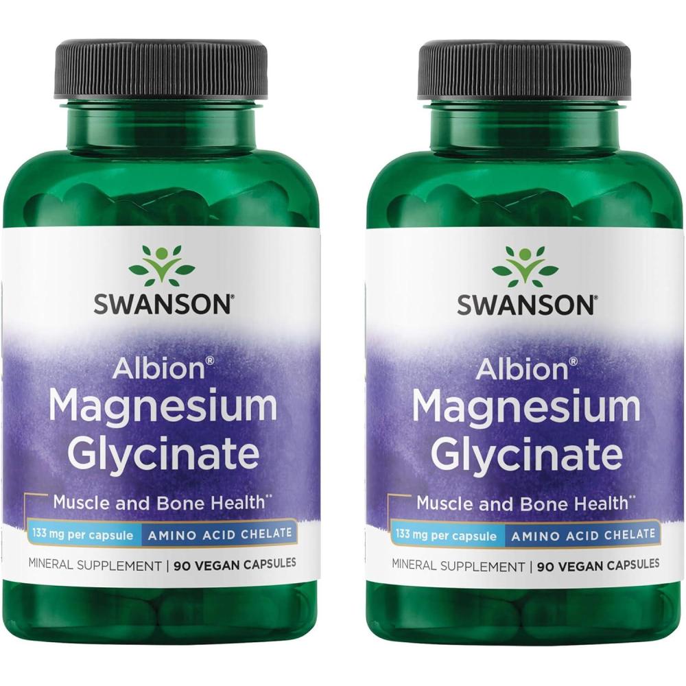 imageSwanson Chelated Magnesium 133 Milligrams 90 Capsules 2 Pack90 Count Pack of 2