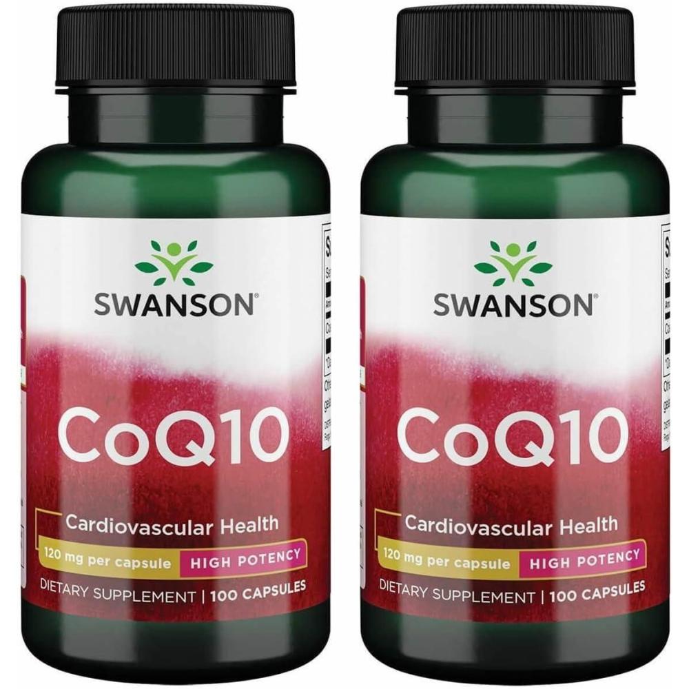imageSwanson CoQ10  Helps Promote Heart Health Energy Support amp Aids Overall Cardiovascular System Health  Helps Maintain Coenzyme Q10 Supplement  100 Capsules 120mg Each100 Count Pack of 2