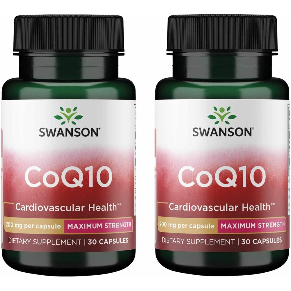 imageSwanson CoQ10 Cardiovascular Brain Energy and Heart Health Antioxidant Support Supplement 200 mg 90 Capsules30 Count Pack of 2