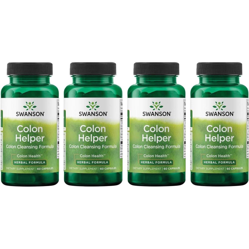 imageSwanson Colon Helper  Promotes Digestive Health Using Vervain Goldenseal Root Slippery Elm Bark amp More  Herbal Supplement Aiding Healthy Eliminations  60 Capsules1 Pack60 Count Pack of 4