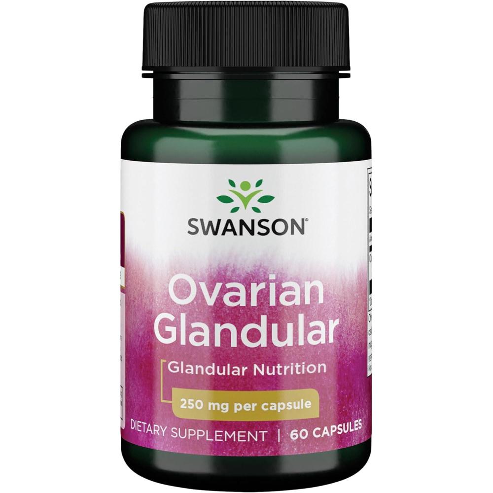 imageSwanson Ovarian Glandular Supplement Womens Glandular Health and Balance Support Premium Bovine Tissue 60 Capsules 250mg Each60 Count Pack of 1