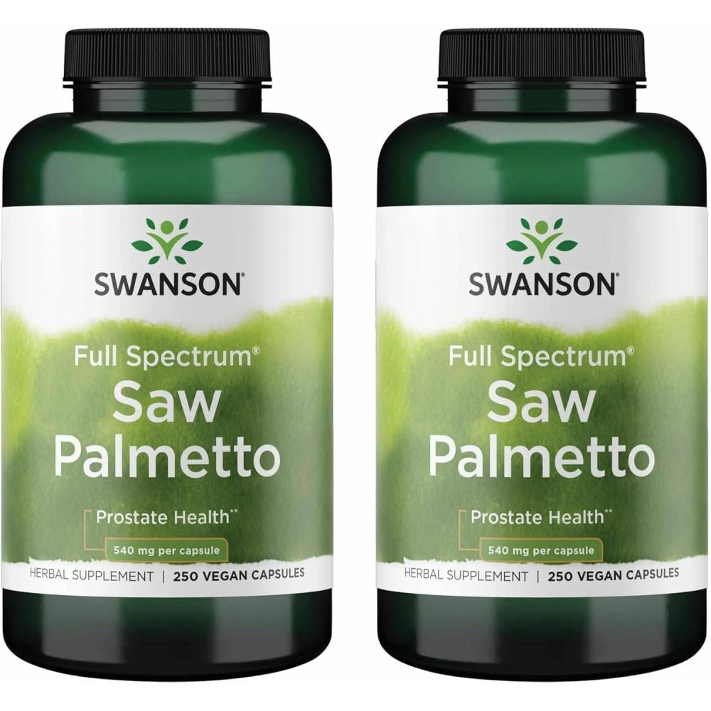 imageSwanson Saw Palmetto  Herbal Supplement Promoting Male Prostate Health Support  Natural Hair Supplement amp Urinary Health Support 540 mg 250 Capsules 2 Pack