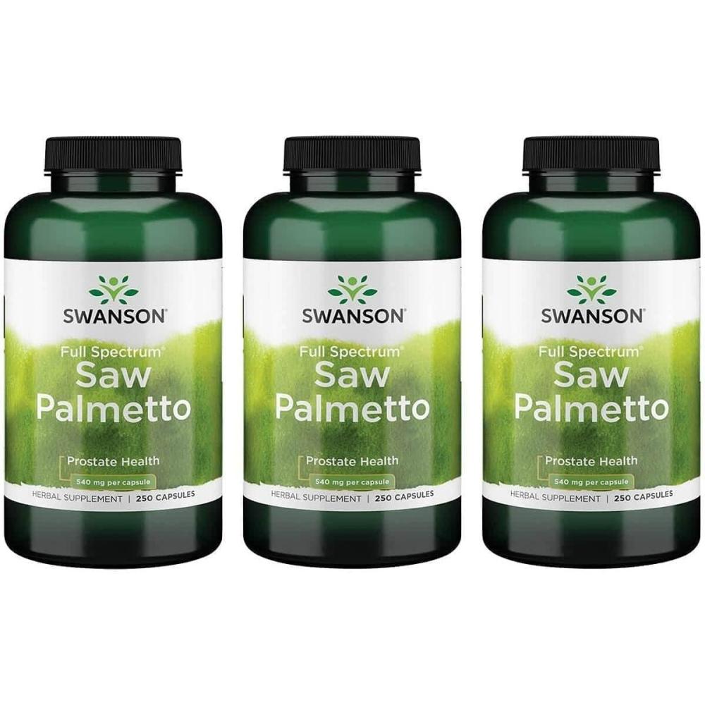 imageSwanson Saw Palmetto Herbal Supplement Promoting Male Prostate Health Support Natural Hair Supplement amp Urinary Health Support 540 mg 250 Capsules250 Count Pack of 3