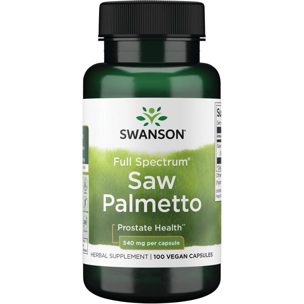 imageSwanson Saw Palmetto Herbal Supplement Promoting Male Prostate Health Support Natural Hair Supplement amp Urinary Health Support 540 mg 250 Capsules100 Count Pack of 1