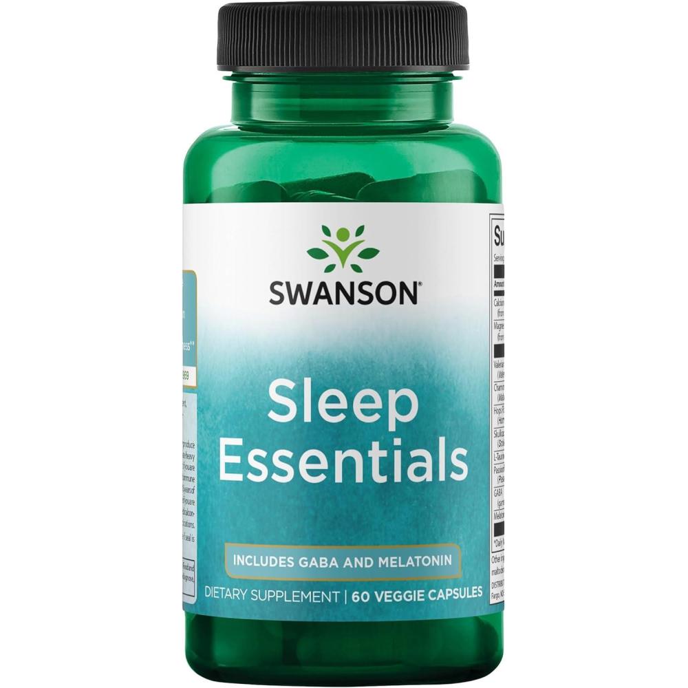 imageSwanson Sleep Essentials Includes GABA and Melatonin 60 Veg Capsules