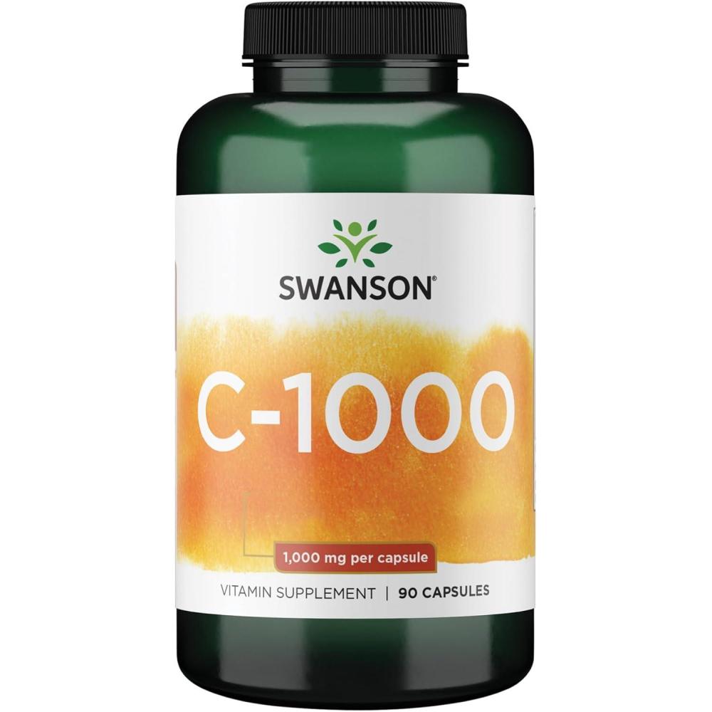 imageSwanson Vitamin C wRose HIPS Herbal Supplement Promoting Skin Health Heart Health amp Immune System Support Natural Formula Promoting Protection amp Wellness 90 Capsules 1000mg Each90 Count Pack of 1