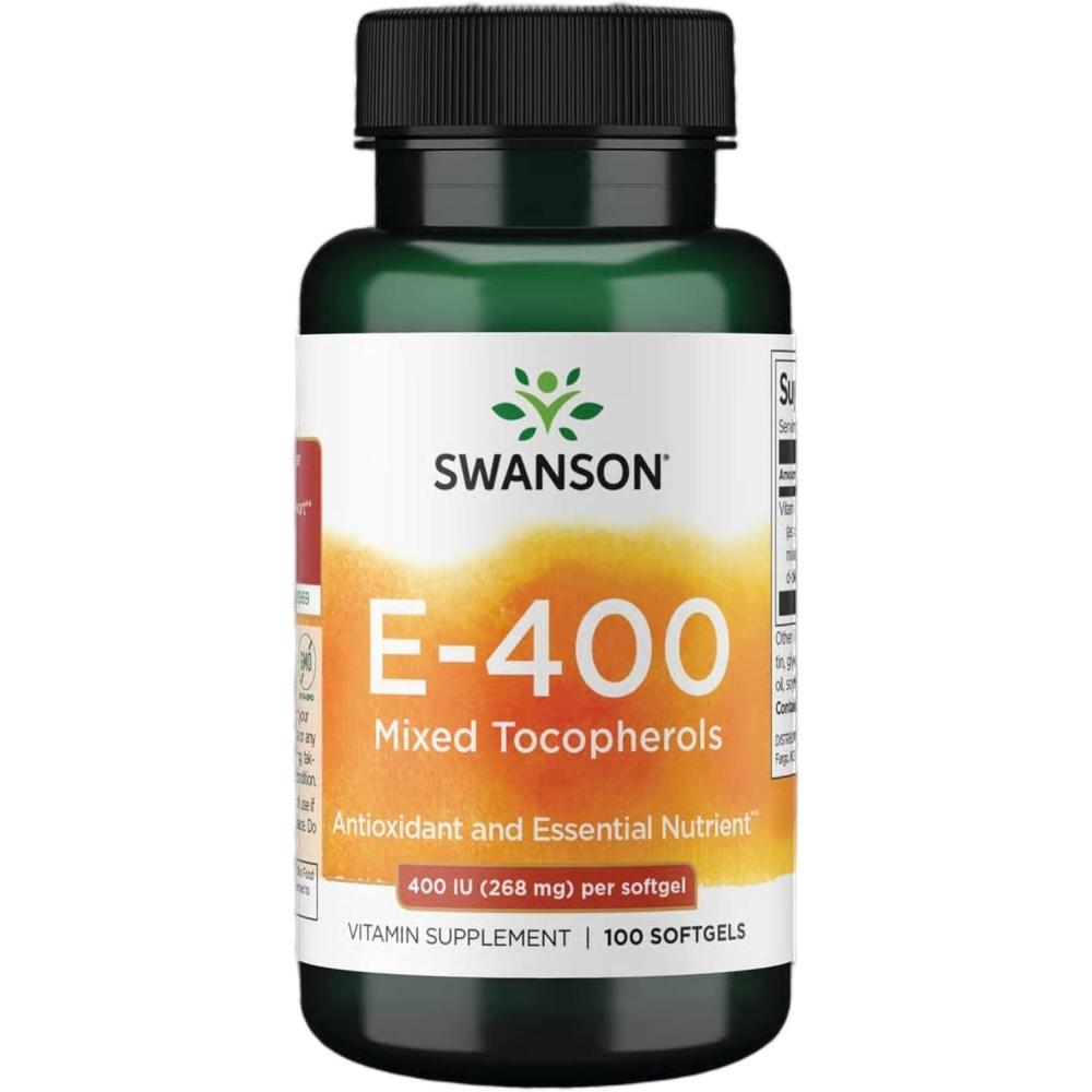 imageSwanson Vitamin E Mixed Tocopherols 400 Iu 268 Milligrams 100 Sgels