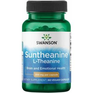Swanson Amino Acid Double Potency Suntheanine L-Theanine 200 Milligrams 60 Veg Capsules(60 Count (Pack of 1))