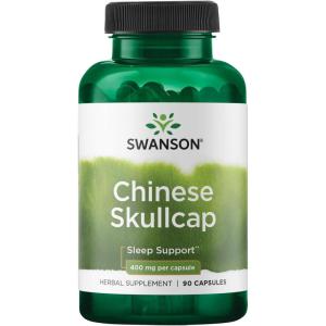 Swanson Chinese Skullcap – Herbal Supplement Promoting Relaxation & Sleep Support – Flavonoid Formula to Help Soothe Nerves – (90 Capsules, 400mg Each)(90 Count (Pack of 1))