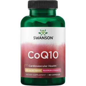 Swanson CoQ10 Cardiovascular Brain Energy and Heart Health Antioxidant Support Supplement 200 mg 90 Capsules(90 Count (Pack of 1))
