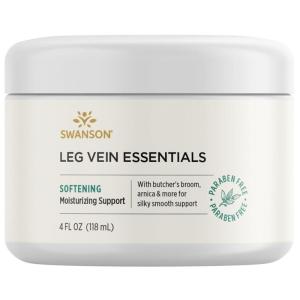 Swanson Leg Vein Essentials Cream – 4 fl Ounce (118 ml) – Supportive Cream for Healthy Leg Veins and Circulation