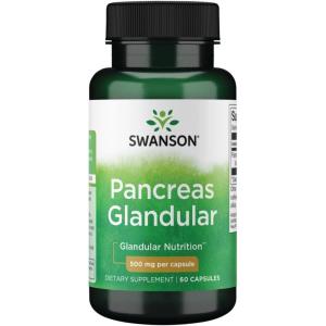 Swanson Raw Pancreas Glandular 500 Milligrams 60 Capsules
