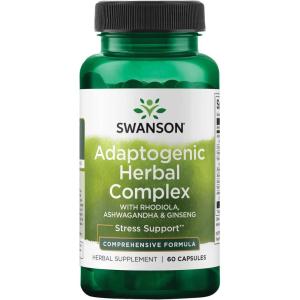 Swanson Rhodiola Ashwagandha Ginseng Complex Energy Immune Function Nervous System Stress Support Adaptogen Herb Supplement 60 Capsules