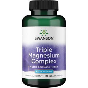 Swanson Triple Magnesium Complex – 100 Capsules, 400mg Each