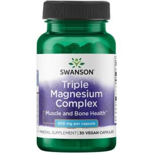 Swanson Triple Magnesium Complex – Mineral Supplement – Natural Support – Featuring Citrate, Oxide & Aspartate – (300 Capsules, 400mg Each, 2 Pack)(30 Count (Pack of 1))