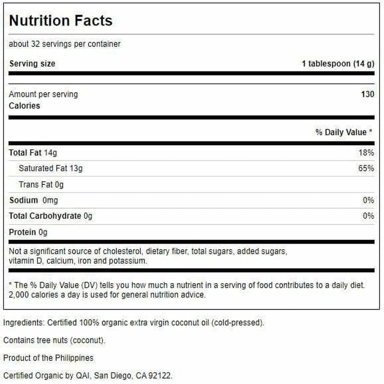 imageSwanson Certified 100 Organic Extra Virgin Coconut Oil 16 Ounce 1 lb 454 g Solid Oil