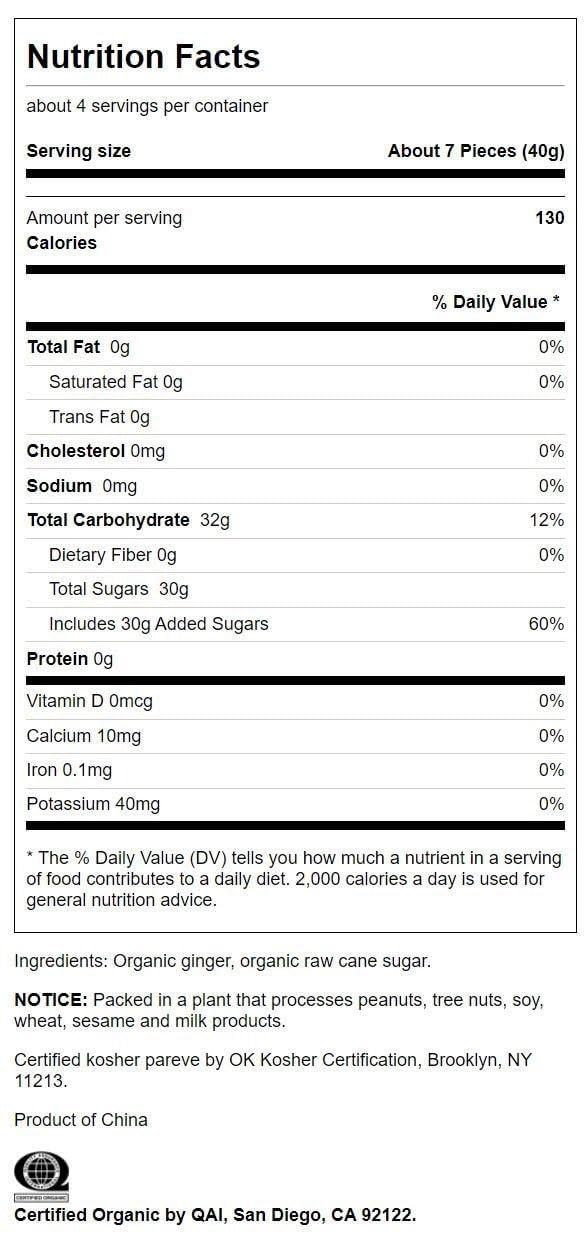 imageSwanson Certified Organic Crystallized Ginger wRaw Canesugar 6 Ounce 170 g Pkg