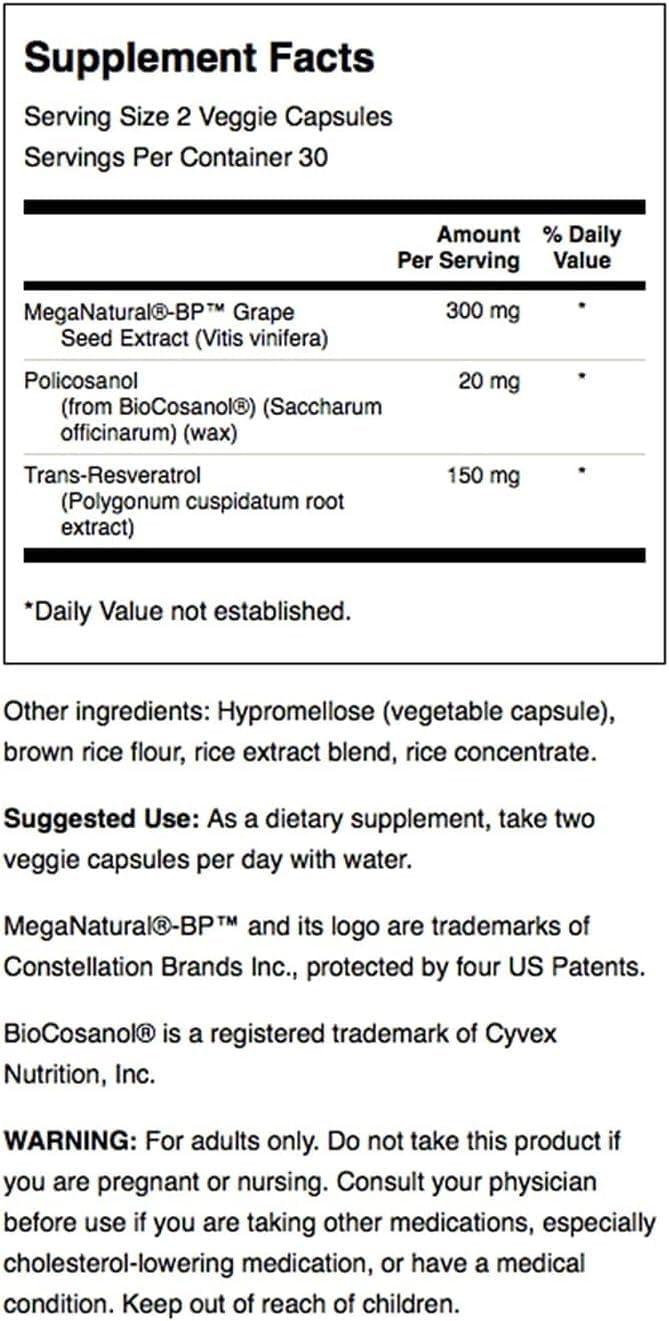 imageSwanson Pure Heart Cardiovascular Circulatory Health Antioxidant Resveratrol Blood Pressure Cholesterol Support Herbal Supplement 60 Veggie Capsules Veg Caps Vegan