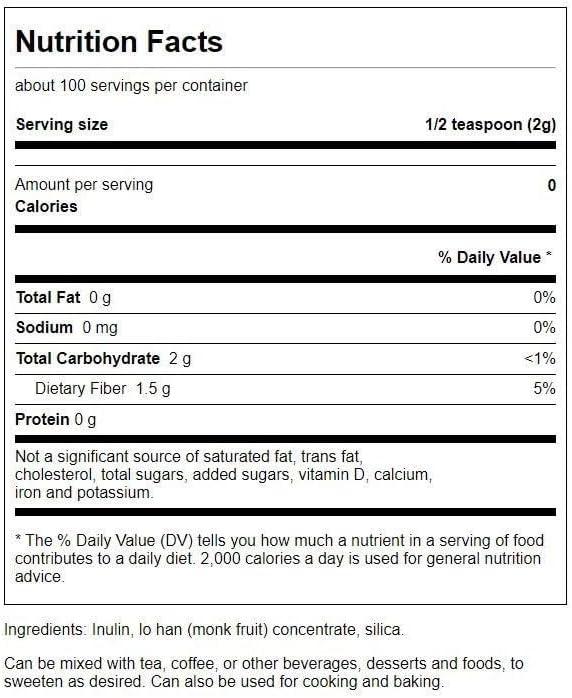 imageSwanson Purelo Lo Han Sweetener Monk Fruit 7 Ounce 200 g Pwdr