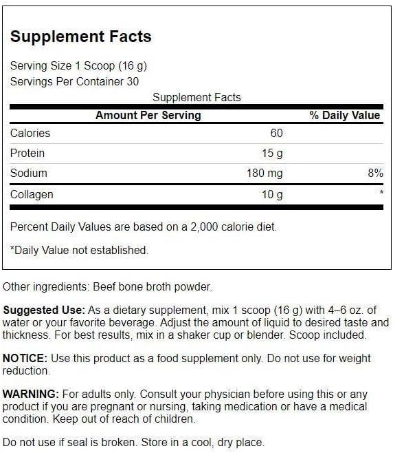 imageSwanson Real Food Bone Broth Collagen Natural Flavor 169 oz Pwdr