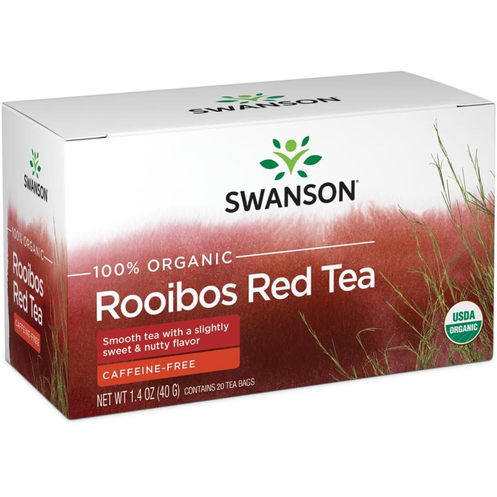 imageSwanson 100 Certified Organic Rooibos Red Tea 20 BagS
