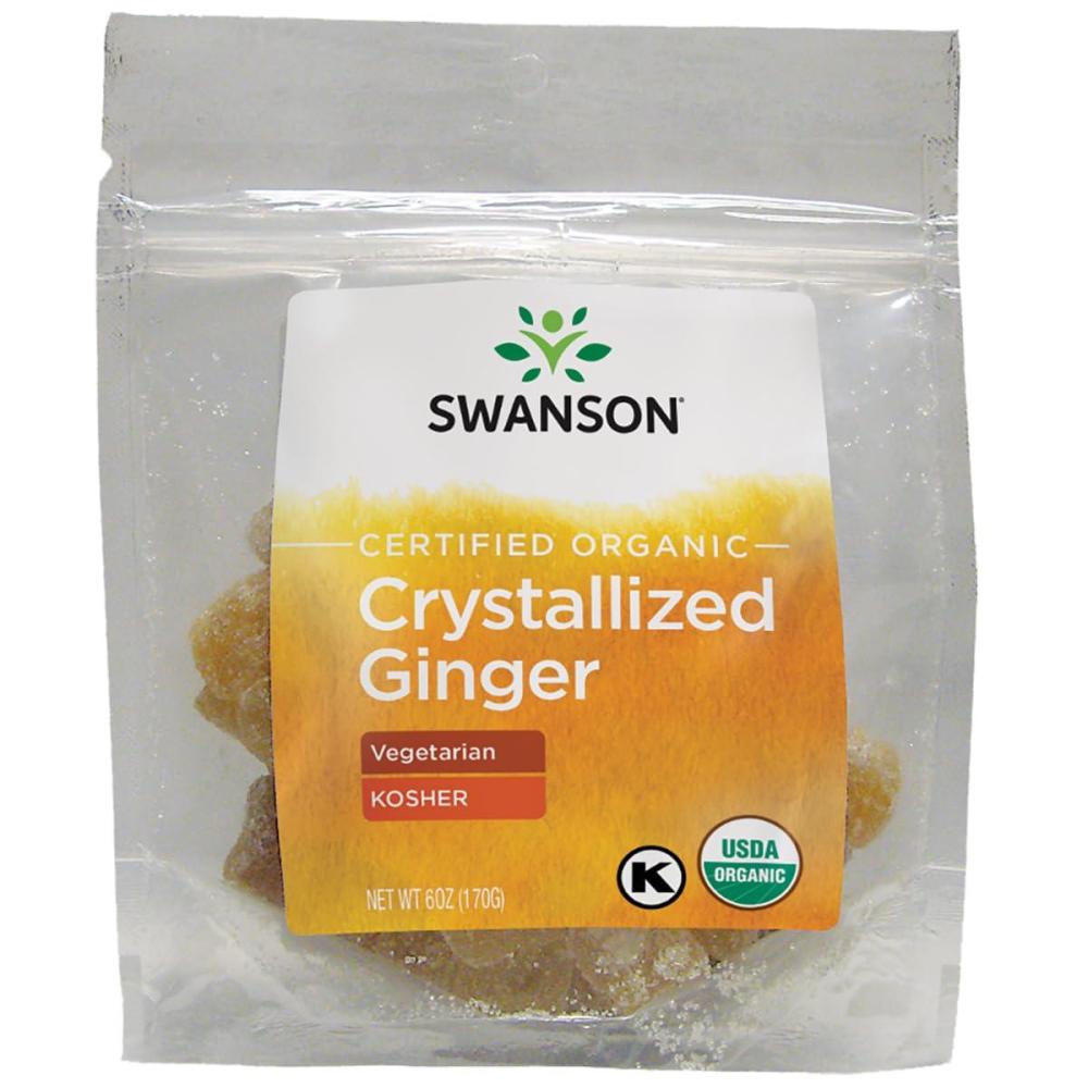 imageSwanson Certified Organic Crystallized Ginger wRaw Canesugar 6 Ounce 170 g Pkg